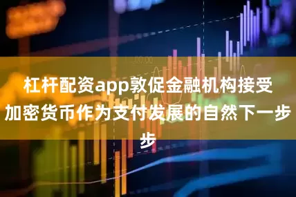 杠杆配资app敦促金融机构接受加密货币作为支付发展的自然下一步
